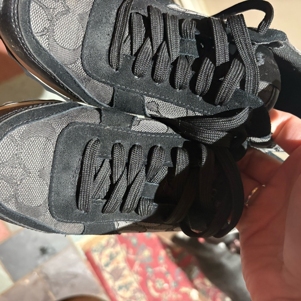 Coach Black and Gray Patterned Sneakers